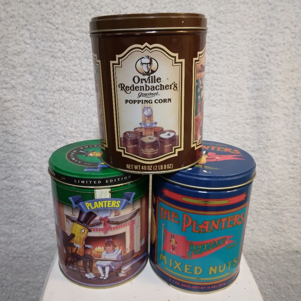 Vintage Decorative Tins- Planters/Redenbachers